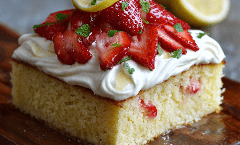 Strawberry Lemon Tres Leches Cake
