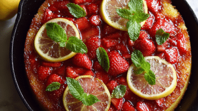 Strawberry Lemon Upside-Down Cake