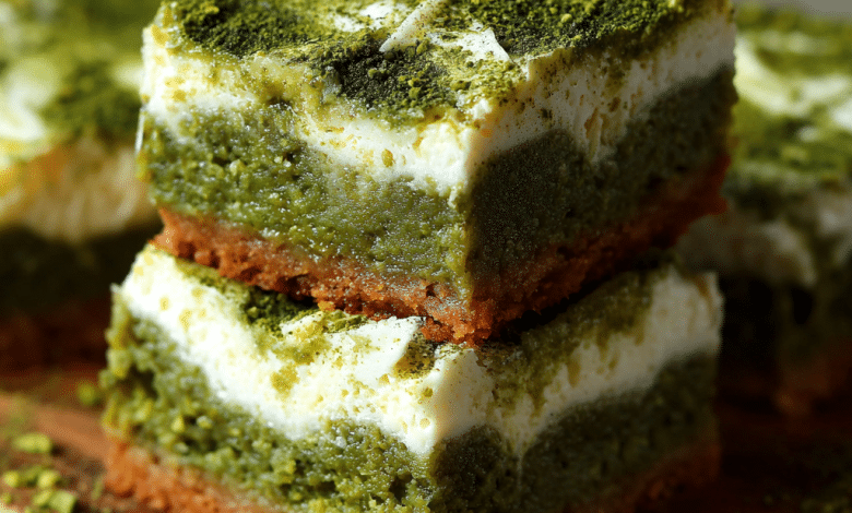 Triple Layer Matcha White Chocolate Brownies
